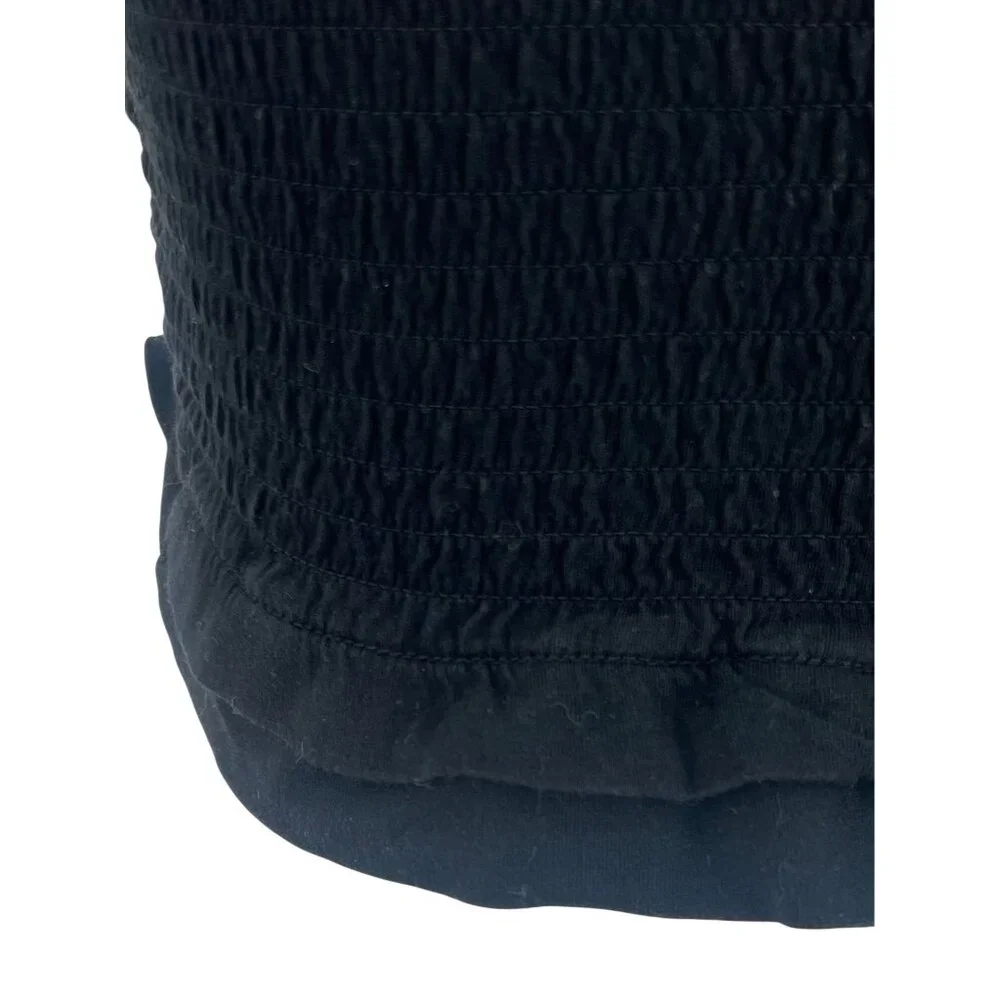 Garage Black Smocked Tie Straps & Ruffled Hem Crop Top - Picture 10 of 14